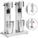 Milchshake-Mixer mit Doppelbechern aus Edelstahl 2 L