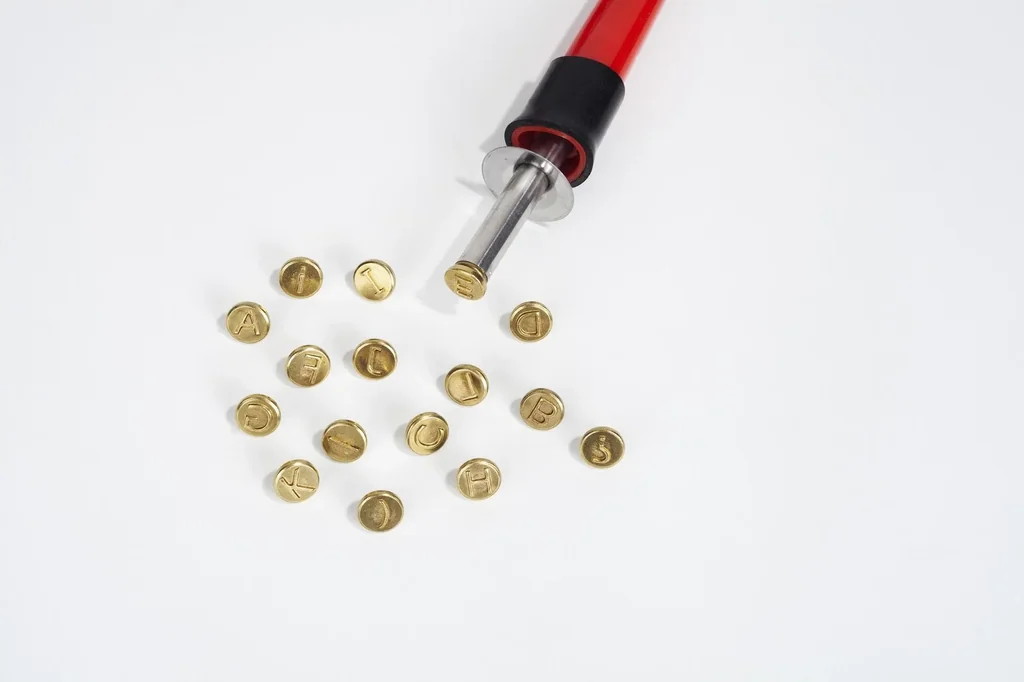 Brandmalstempel Set, Buchstaben A bis L