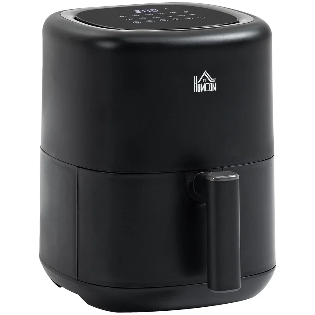 Heißluftfritteuse 3 L 1300W mit 12 Menüs LED-Display Antihaftbeschichteter Korb Schwarz 29,5 x 23,8 x 30,3 cm