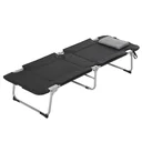 Campingbett Feldbett Klappbett mit Kissen inkl. Tasche Schwarz+Silber 183 x 66 x 33 cm