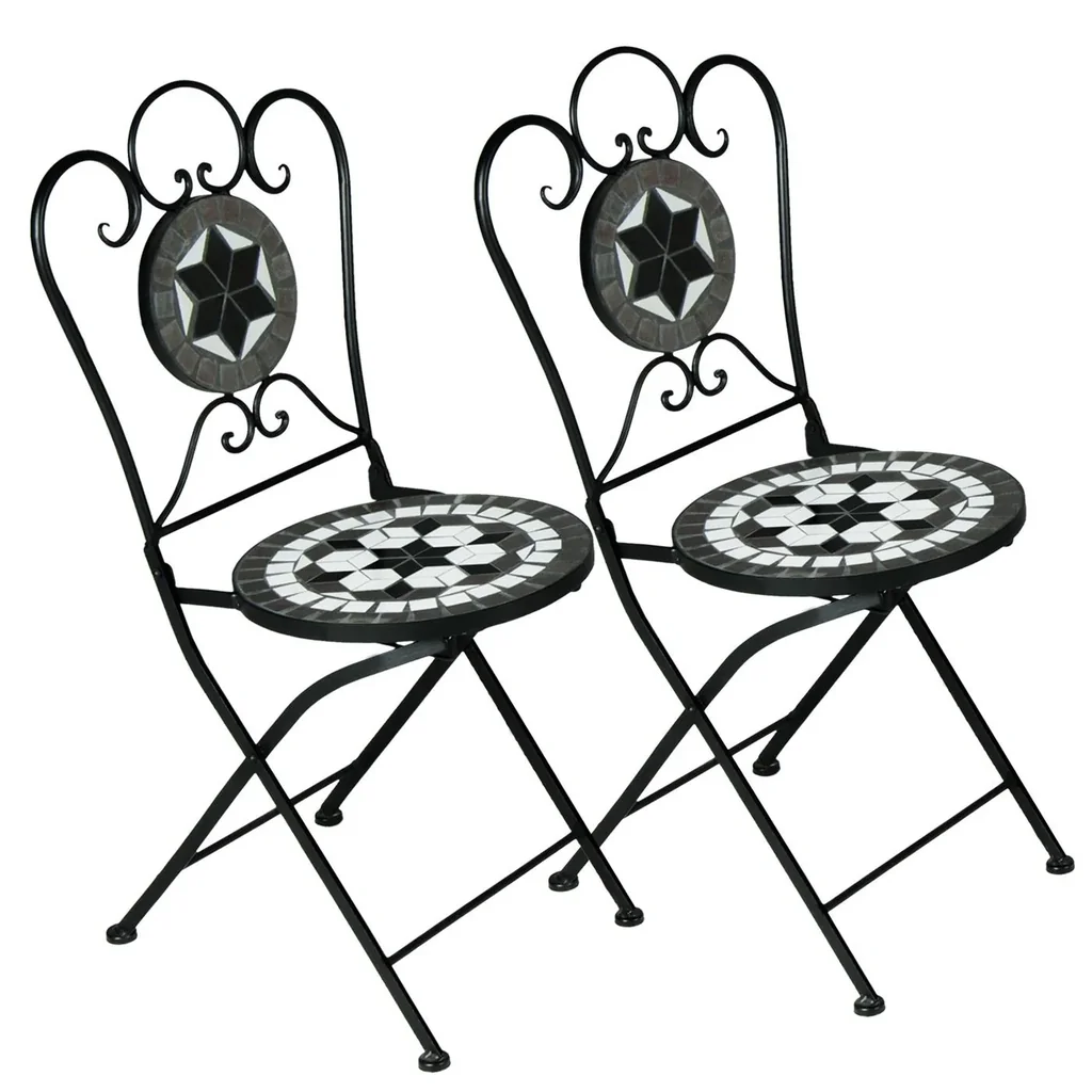 Mosaikstuhl ORIENTAL mit Metallgestell - zusammenklappbar 2 Stück