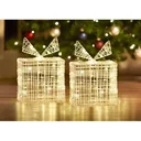 2 beleuchtete Geschenkboxen 20 cm hoch - 40 LED