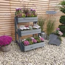 Pflanztreppe mit Kästen, grau