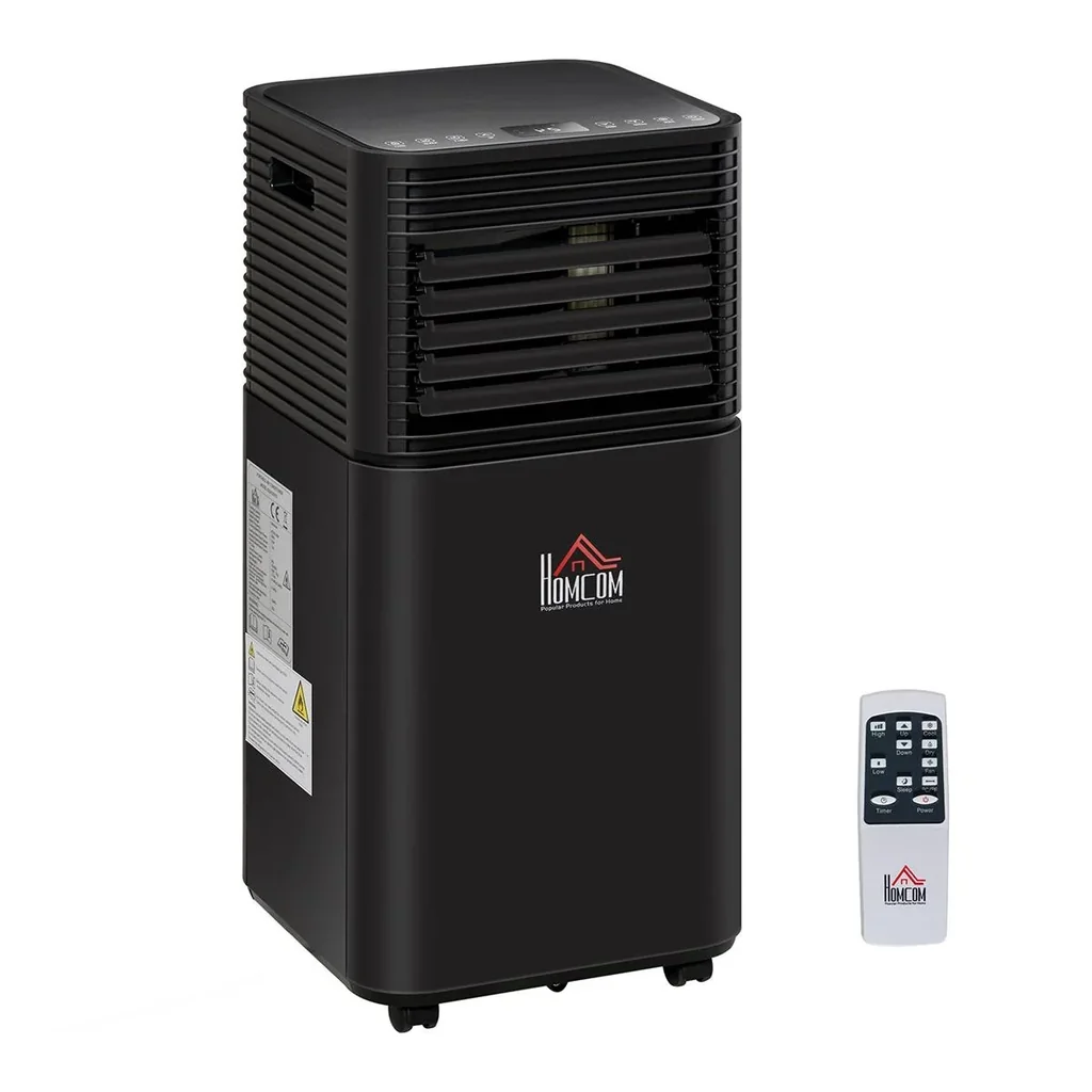 Mobiles 4-in-1 Klimagerät 24-Stunden-Timer 2 Geschwindigkeitsstufen 860W LED-Display ABS schwarz 30,5 x 32,5 x 68 cm