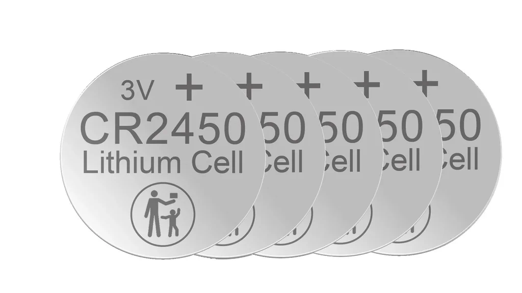 Lithium Knopfzelle CR2450, 3 Volt - 5 Stück