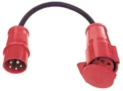 CEE Adapterleitung mit CEE Stecker 5POL 16 auf CEE Kupplung 32A