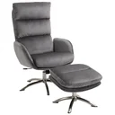 Relaxsessel mit Hocker Fernsehsessel mit Wippenfuntion Stahl Samt Grau+Silber 68 x 74 x 107 cm
