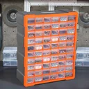 Kleinteilemagazin mit 70 Fächer orange