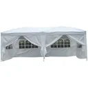 3x6 m Faltpavillon Pavillon Partyzelt Gartenzelt inkl. 6 Seitenteile Weiß