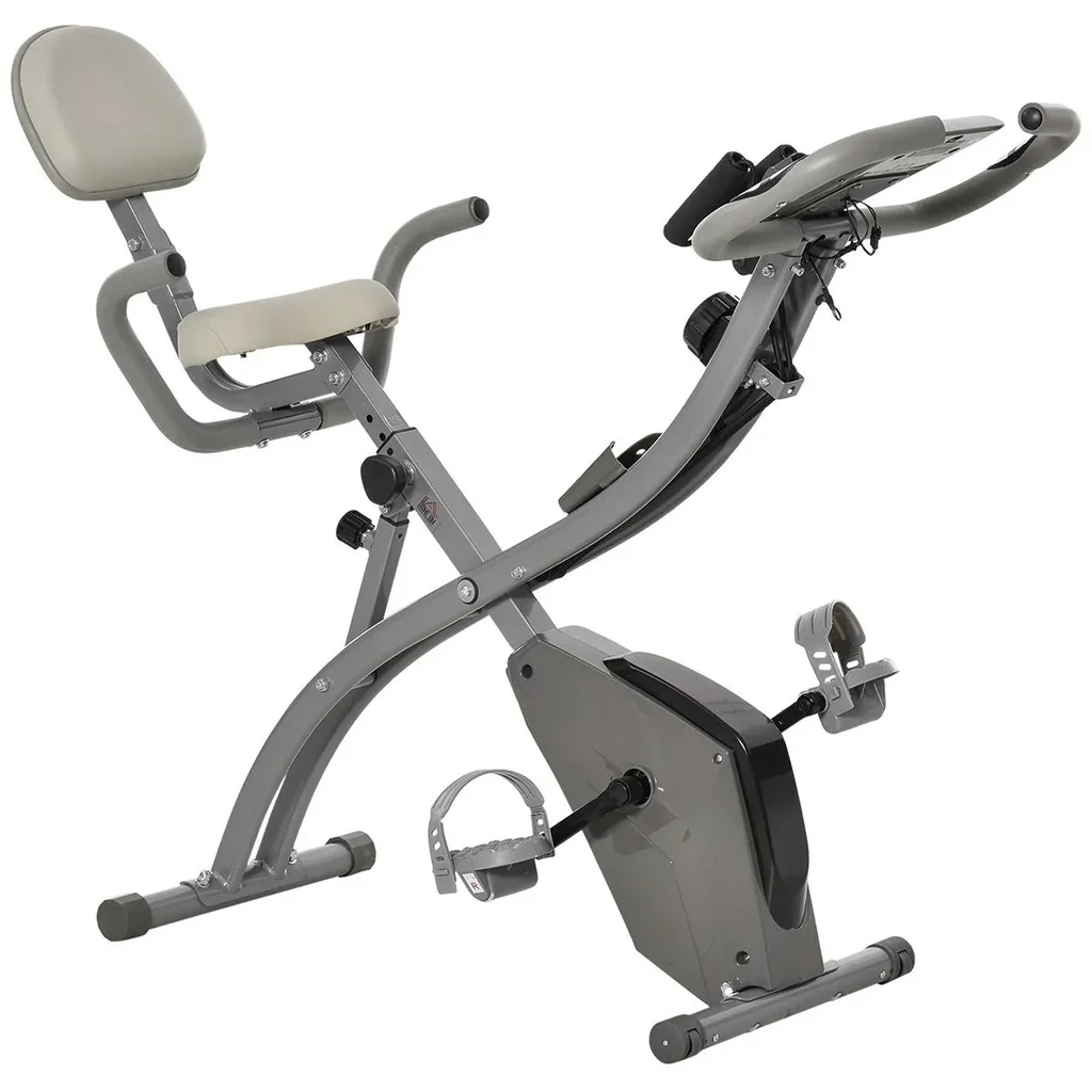 Heimtrainer 2-in-1 Fahrradtrainer LCD-Display klappbarer Hometrainer Trimmrad mit 8 stufig einstellbarem Magnetwiderstan