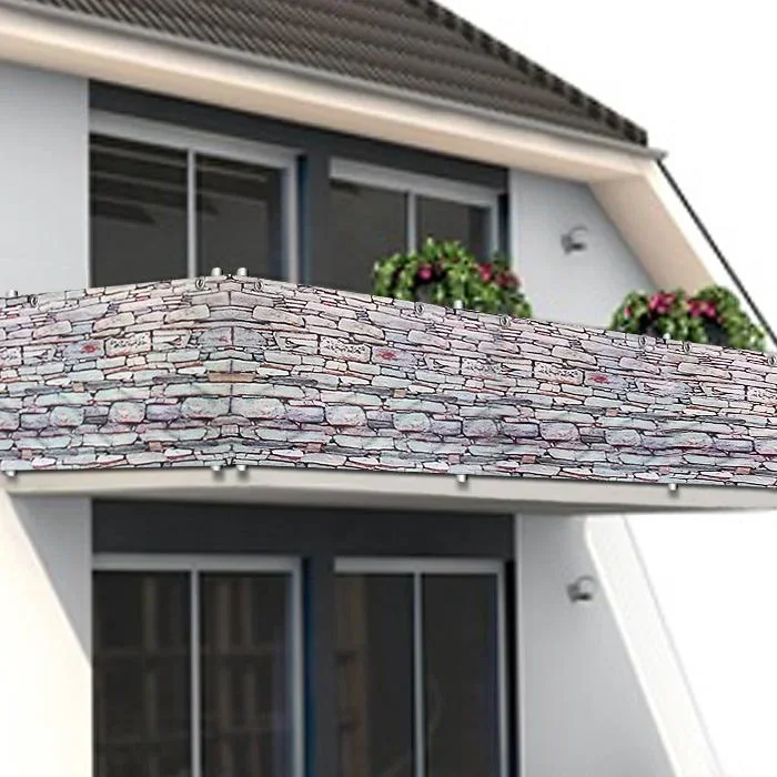 Sichtschutz für Balkon/Gartenzaun Steinoptik 5m