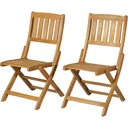 2er-Set Klappstuhl Klappsessel Gartenstuhl Campingstuhl klappbar Akazienholz Natur 56 x 47 x 89,5 cm
