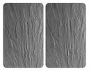 3 in 1 Herd-Abdeckplatten, Schneidbretter, Arbeitsplatten, Glas, in Schiefer-Optik, je 52 x 30 cm, 2er-Set
