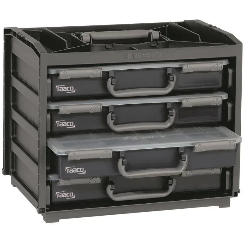 Raaco handliche Box mit 4 Fächern Box Silverline