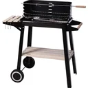 Holzkohlegrill - Grillfläche 54 x 34 - Edelstahl - Schwarz - Mit Spieß