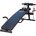 Sit Up Bank Bauchtrainer Trainingsbank Widerstandsbänder Stahl + PVC Schwarz + Rot 56,5 x 135 x (50 68) cm