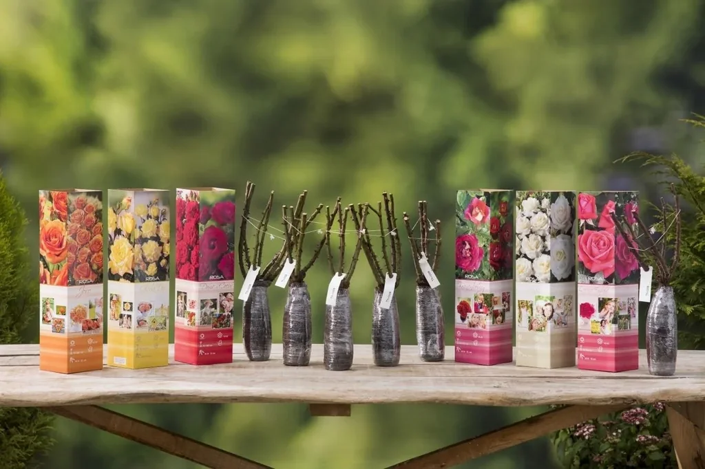 Aufblühendes Set aus 6 großblumigen Rosen 30-40 cm
