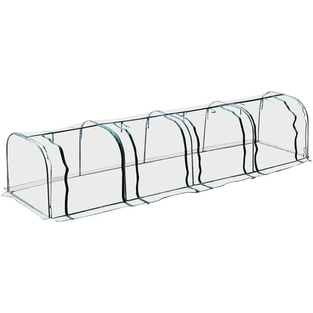 Folientunnel mit 4 Türen transparent/dunkelgrün