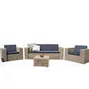 Lounge-Set robustes Gerüstholz komplett# Sofa, Stühle, Tisch und Outdoor-Kissen