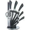 Cheffinger 8-teiliges Messerset mit Ständer - Silber/Schwarz