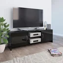 TV-Schrank 120x30x37,5 cm Spanplatte Hochglanz schwarz