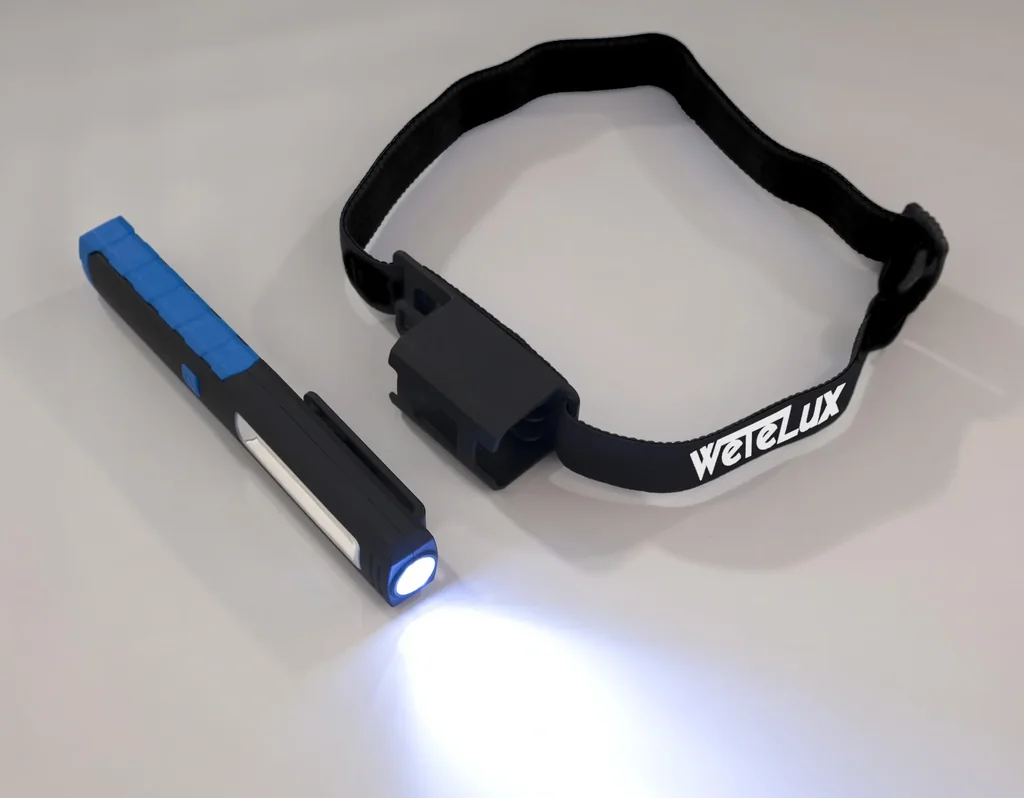 Arbeitsleuchte mit Stirnband, COB LEDs, 1W + 3W