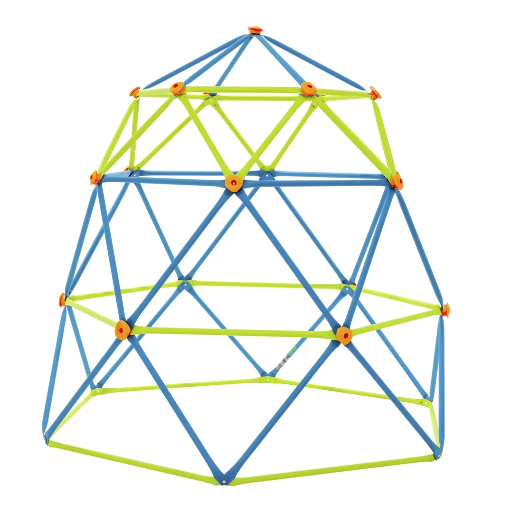 Stahl Geodome Kletterturm 335x335x168 cm Blau/Lime