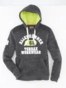 Kapuzenpulli, Farbe schwarz/limette meliert, Gr.XL
