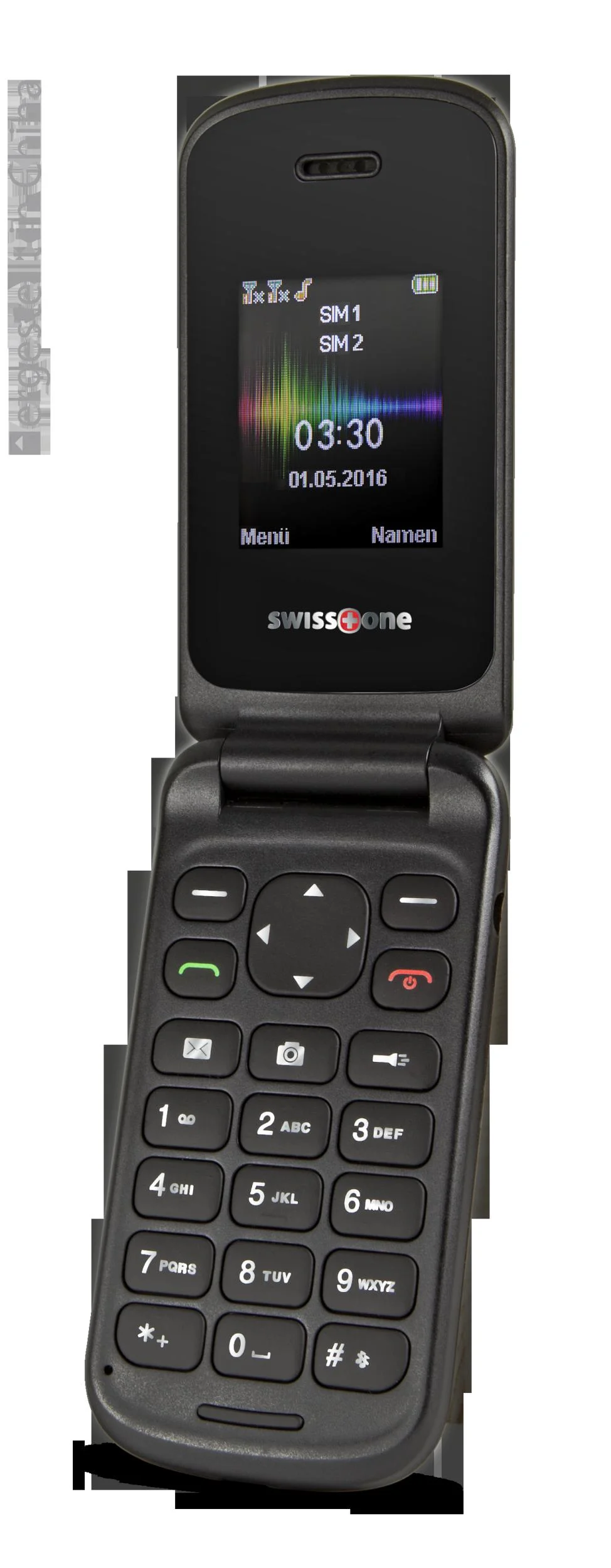 Klapphandy SC 330 schwarz mit Dual Sim, Farbdisplay, Bluetooth, Freisprechfunktion