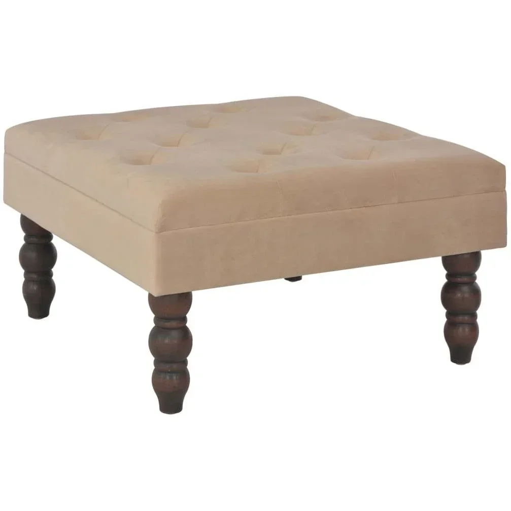 Hocker 60x60x36 cm Samt beige