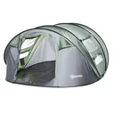 Zelt für 4-5 Personen Campingzelt mit Heringen Kuppelzelt Polyester B3 Gitter Glasfaser Dunkelgrün+Grau 263,5 x 220 x 12