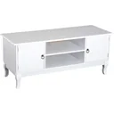TV Lowboard Fernsehtisch Ständer Holzfüße MDF Weiß
