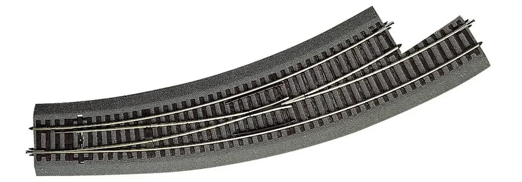 Bogenweiche links BWl5/6 für Handbetrieb, mit Bettung