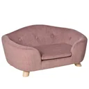 Haustiersofa Hundematte Hundebett Hundesofa Hundecouch Katzen Sofa mit Kissen Rückentasche Plüsch Schaumstoff Kiefernhol