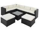 Polyrotan XL Lounge-Set 26-tlg. Schwarz