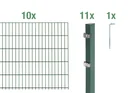 Doppelstabmattenzaun Komplettset, grün, Höhe 140 cm, Länge 20 m