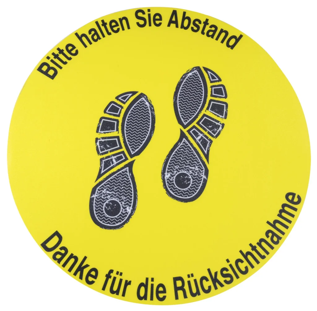 Boden- und Wandaufkleber "Abstand halten / Füsse"