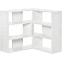 Bücherregal Eck-Bücherregal L-Form Standregal mit 6 Fächern Dekoregal Eckregal Medienregal 360° drehbar modern für Wohnz