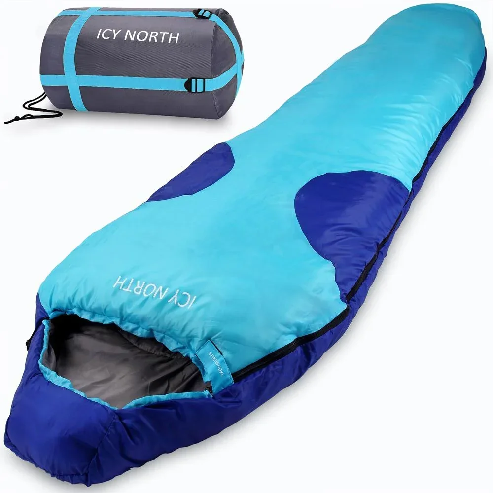 Schlafsack Bergsteiger Icy North dunkelblau + hellblau