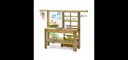 Discovery Küche   Outdoor-Spielküche für Kinder aus Holz, Pflanzkübel, Malscheibe, Windspiel, natur