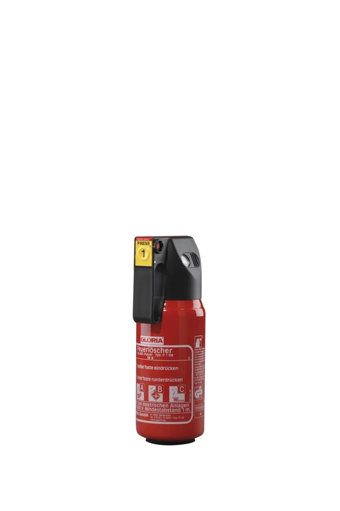 Feuerlöscher P1 DB Komfort, Auto, 1 kg Pulverlöscher, 8A, 34B,C, Manometer, frostsicher