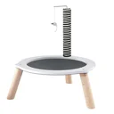 Katzenbett, Katzen Bettchen Gross, Katzenfangpfosten und Spielzeug-Maus, MDF, Tannenholz, Oxford-Tuch, Sisal, Weiß+Grau+