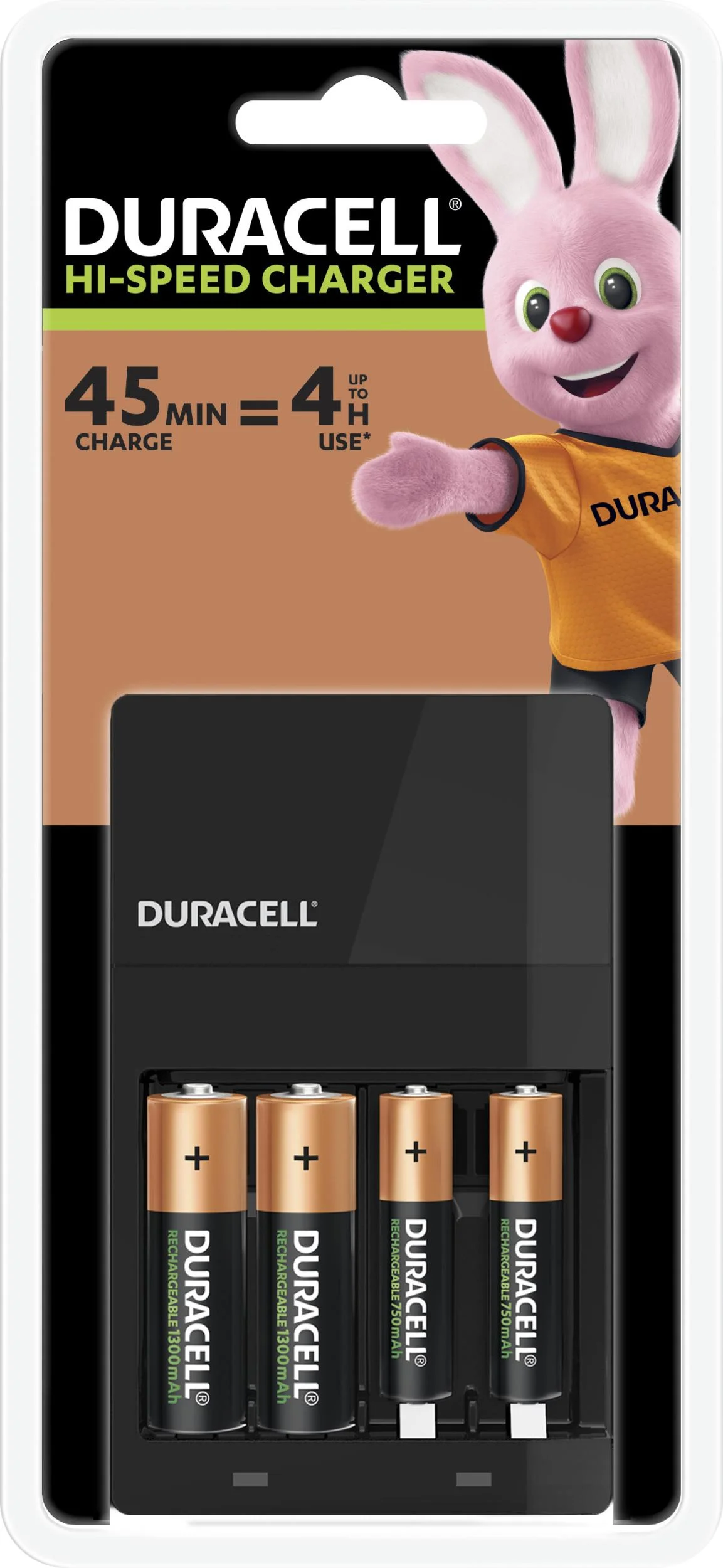Ladegerät für NiMH Akkus inkl. 2 x AA (1300mAh) und 2 x AAA (750mAh)