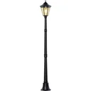 Solar Lampenmast - 19 LEDs - 130 Lumen - 3000K - Schwarz - 22 x 22 x 194 cm