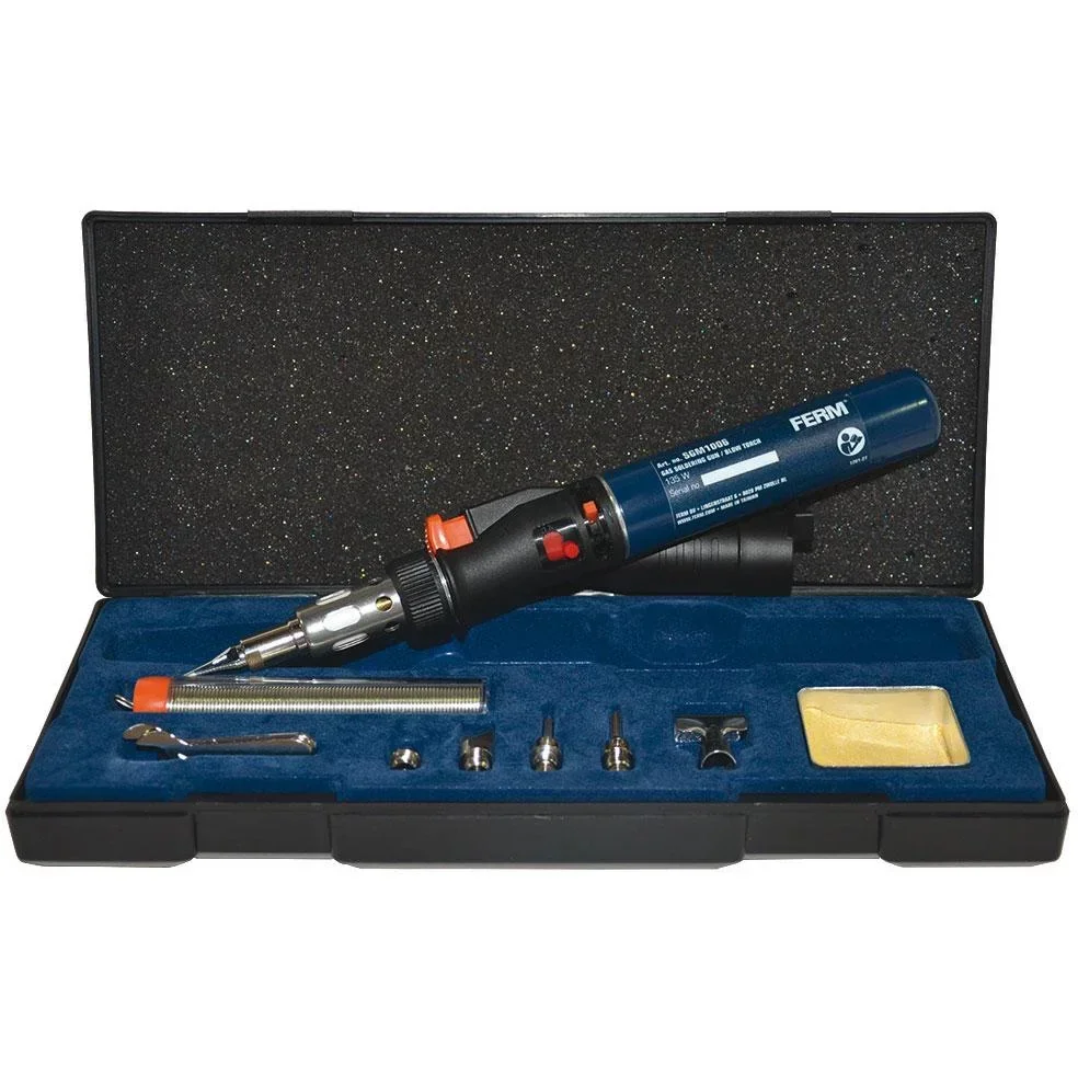 SGM1006 Gas-Lötkolben - 35 min. betriebsdauer - Inkl. Lötspitze Schrägform 8mm und Lötspitze Meißel form 3,5mm