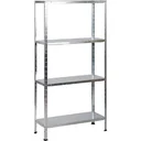4 Stück Metall-Lagerregal / Fachbodenregal - 200 kg Tragfähigkeit - (BxTxH) 75x30x150 cm - Verzinkt