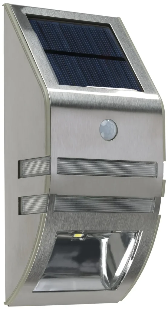 Solar Edelstahl Wandleuchte mit Bewegungsmelder