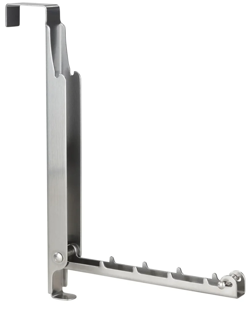 2 in 1 Klapp-Türhaken, Edelstahl, Silberfarben