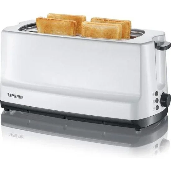 Toaster Langschlitz - geeignet für 4 Scheiben Brot - 1400 Watt - Silber