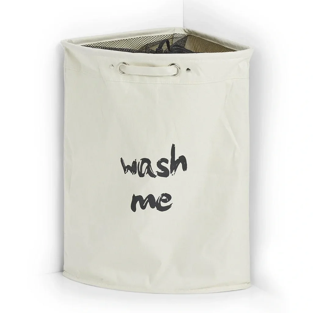 Eck-Wäschesammler "Wash me", Polyester, beige